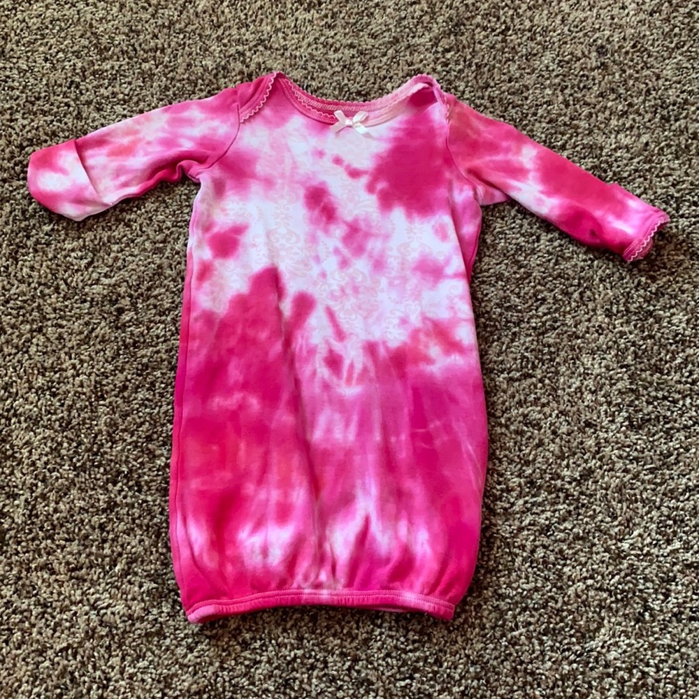 Pink Little Me Long Sleeve Gown - Size 0-3 Months